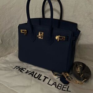 The vault label Blake double hand bag Royal blue with gold hardware